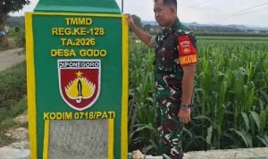 Tugu Prasasti TMMD Kodim Pati Rampung, Jadi Simbol Pengabdian TNI dan Warga