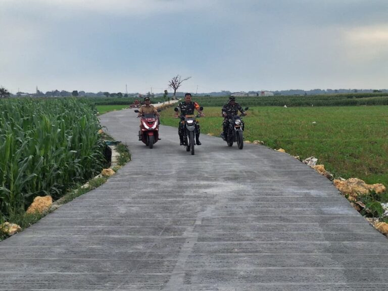 Dansatgas TMMD Tinjau Betonisasi Jalan Desa Godo yang Rampung 100 Persen